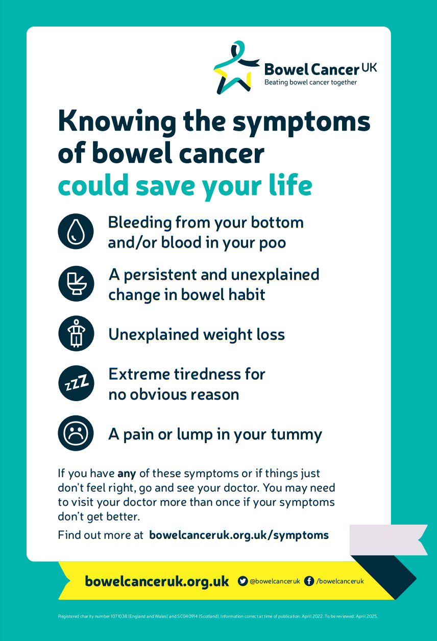 knowing the signs of bowel cancer