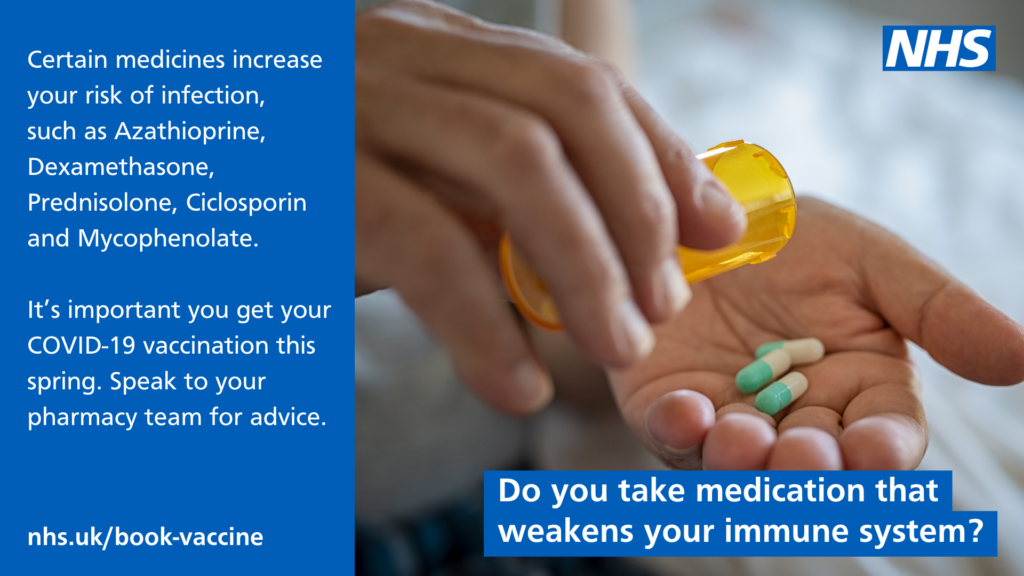 Certain medications increase your risk of infection. Full text below