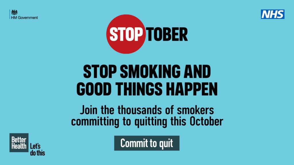 Stoptober. Stop smoking and good things happen. Join the thousands of smokers quitting this October