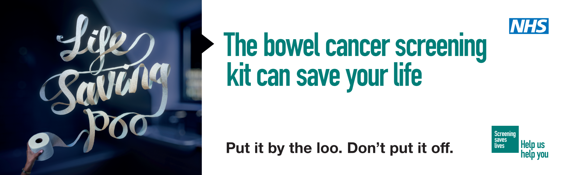 bowel cancer screening can save your life, put it by the loo, don