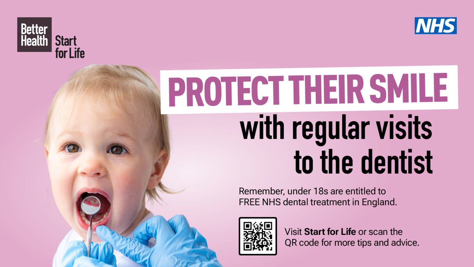 Protect their smile with regular visits to the dentist. Full text below