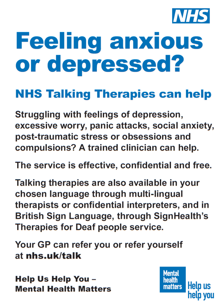 Feeling anxious or depressed? Full text below